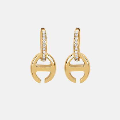Women Kith Hoorsenbuhs Klaasp Earrings with Diamonds - Yellow Gold