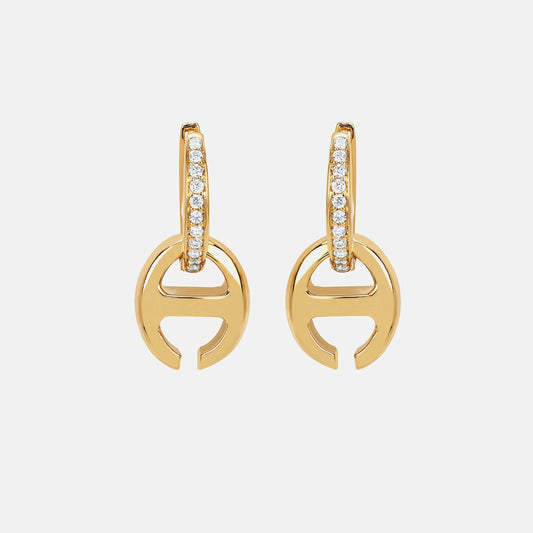 Women Kith Hoorsenbuhs Klaasp Earrings with Diamonds - Yellow Gold