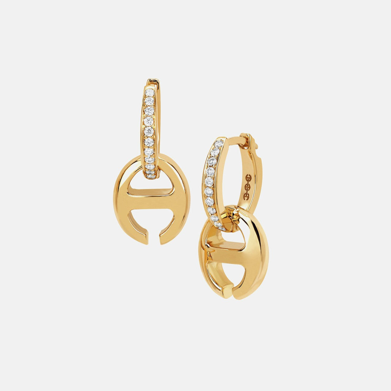 Women Kith Hoorsenbuhs Klaasp Earrings with Diamonds - Yellow Gold