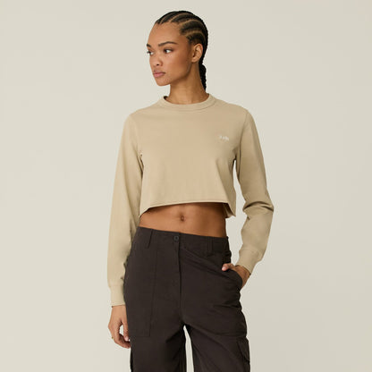 Women Kith Kith Women Lucy Cropped Long Sleeve II Tee - Bare