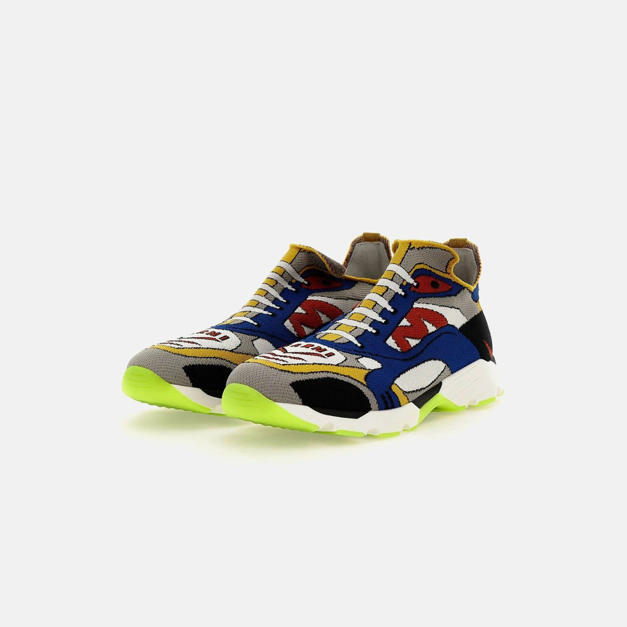 Men|Women Kith Marni Sneakers - New Jacquard Blue / White / Red