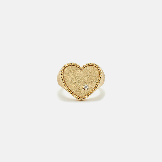 Women Kith Yvonne Leon Chevaliere Coeur Pailletee Or Jaune - Yellow Gold