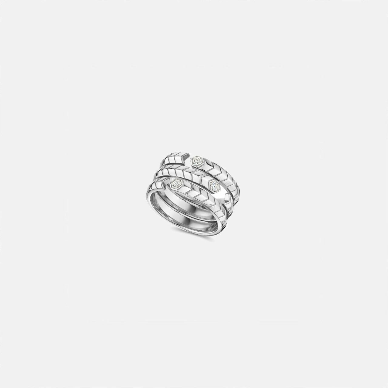 Women Kith VL Cepher Vuoto Triple Band Ring - White Gold