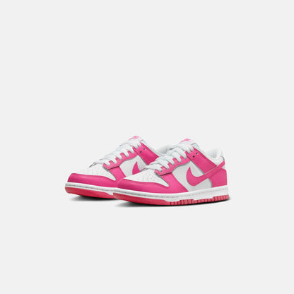 Kids Kith Nike GS Dunk Low - White / Laser Fuchsia