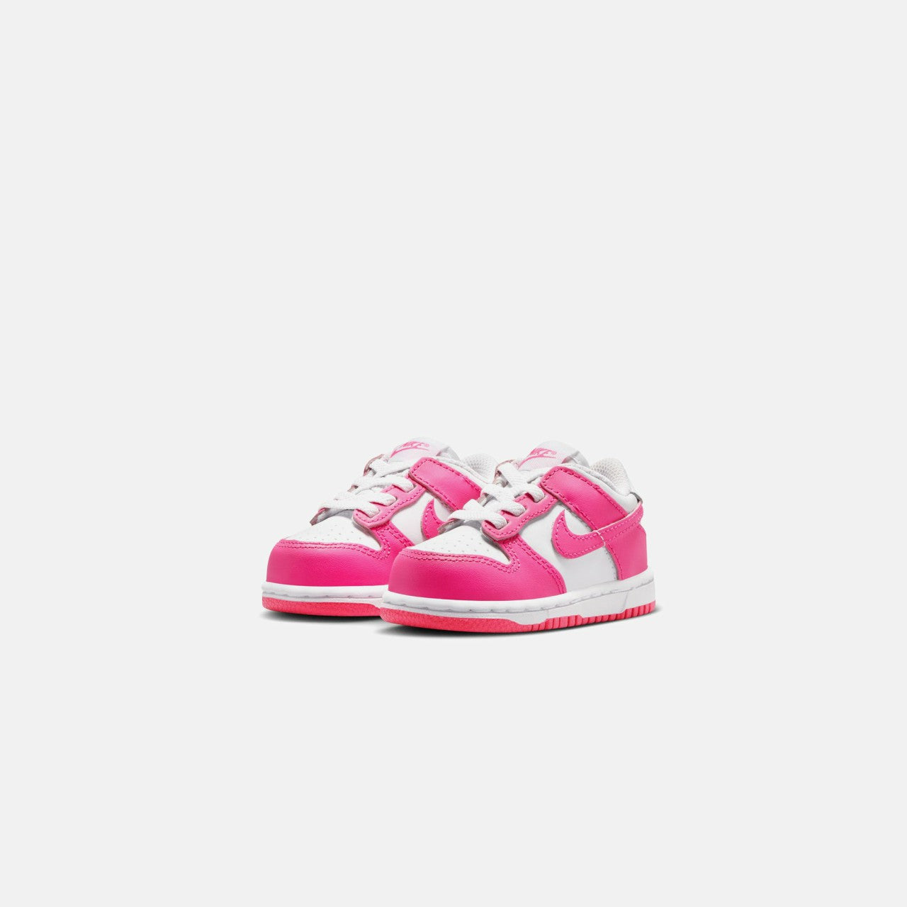 Kids Kith Nike TD Dunk Low - White / Laser Fuchsia