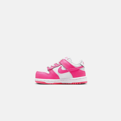 Kids Kith Nike TD Dunk Low - White / Laser Fuchsia