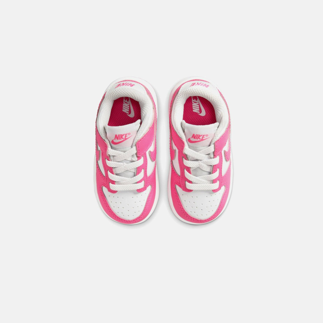 Kids Kith Nike TD Dunk Low - White / Laser Fuchsia