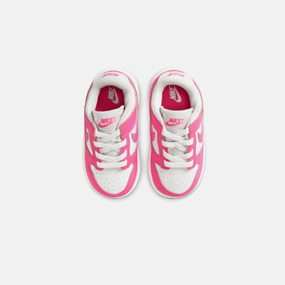 Kids Kith Nike TD Dunk Low - White / Laser Fuchsia