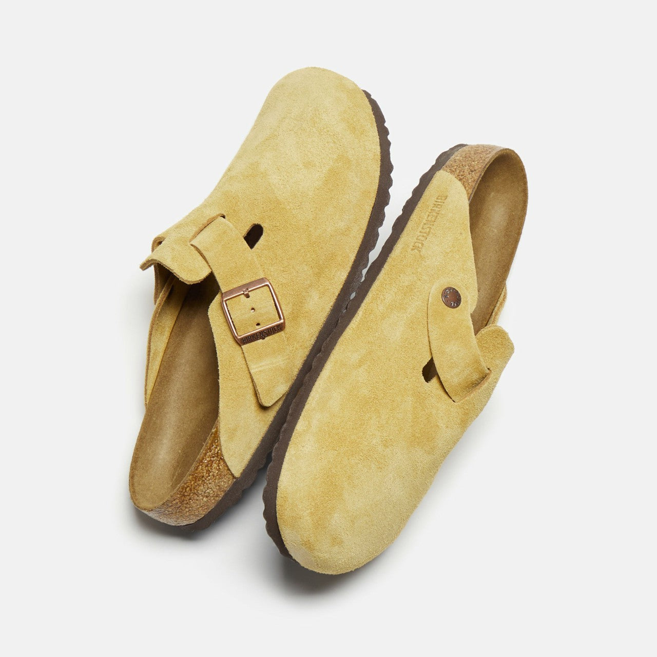 Men|Women Kith Birkenstock Boston Suede - Latte Cream