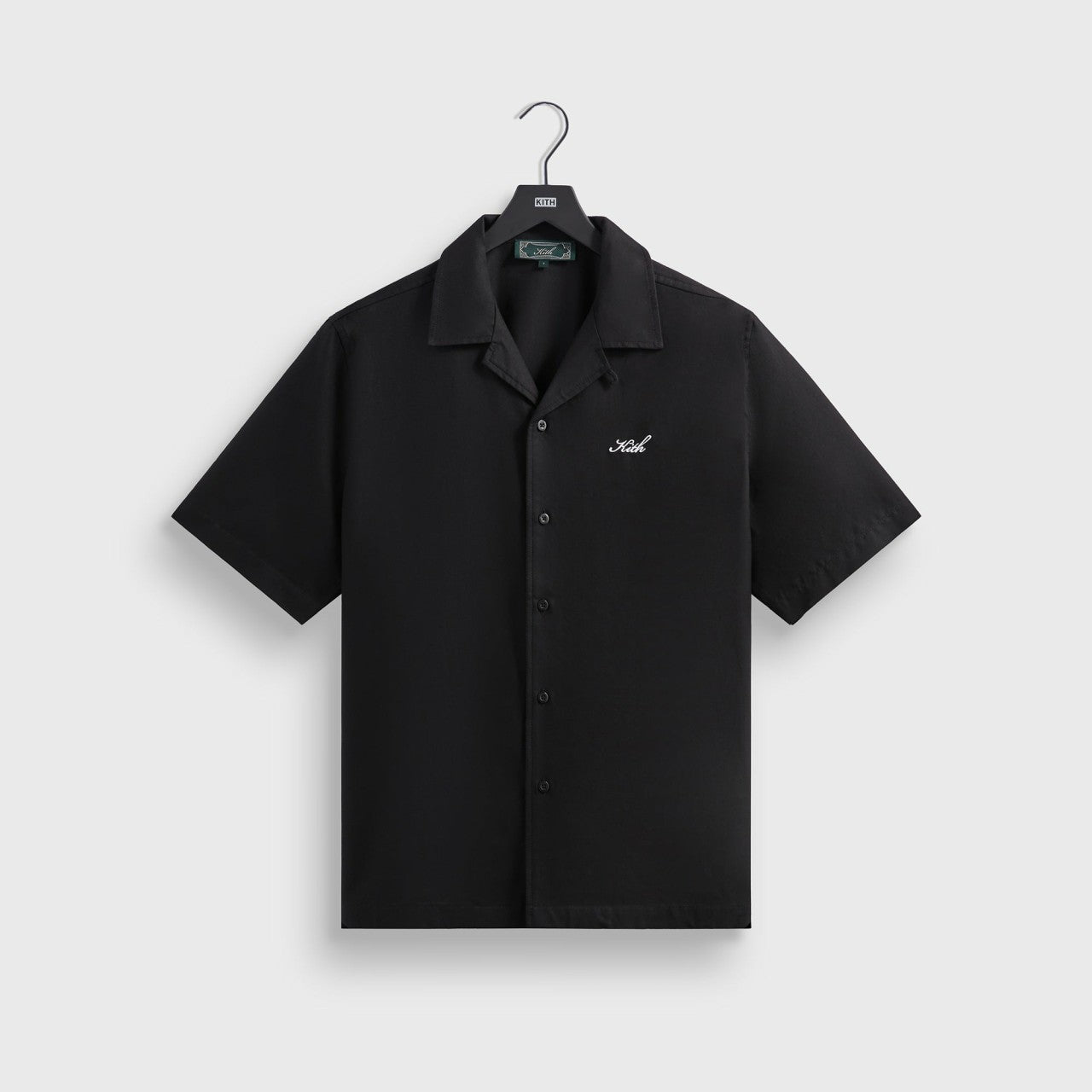 Men Kith Kith Silk Cotton Thompson Camp Collar Shirt - Black