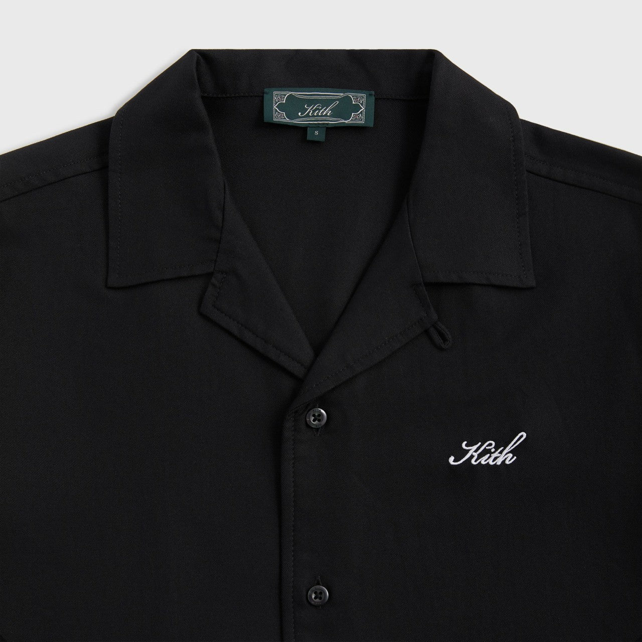 Men Kith Kith Silk Cotton Thompson Camp Collar Shirt - Black