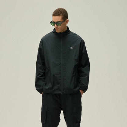 Men Kith Kith Wrinkle Nylon Windsor Panelled Track Jacket - Black