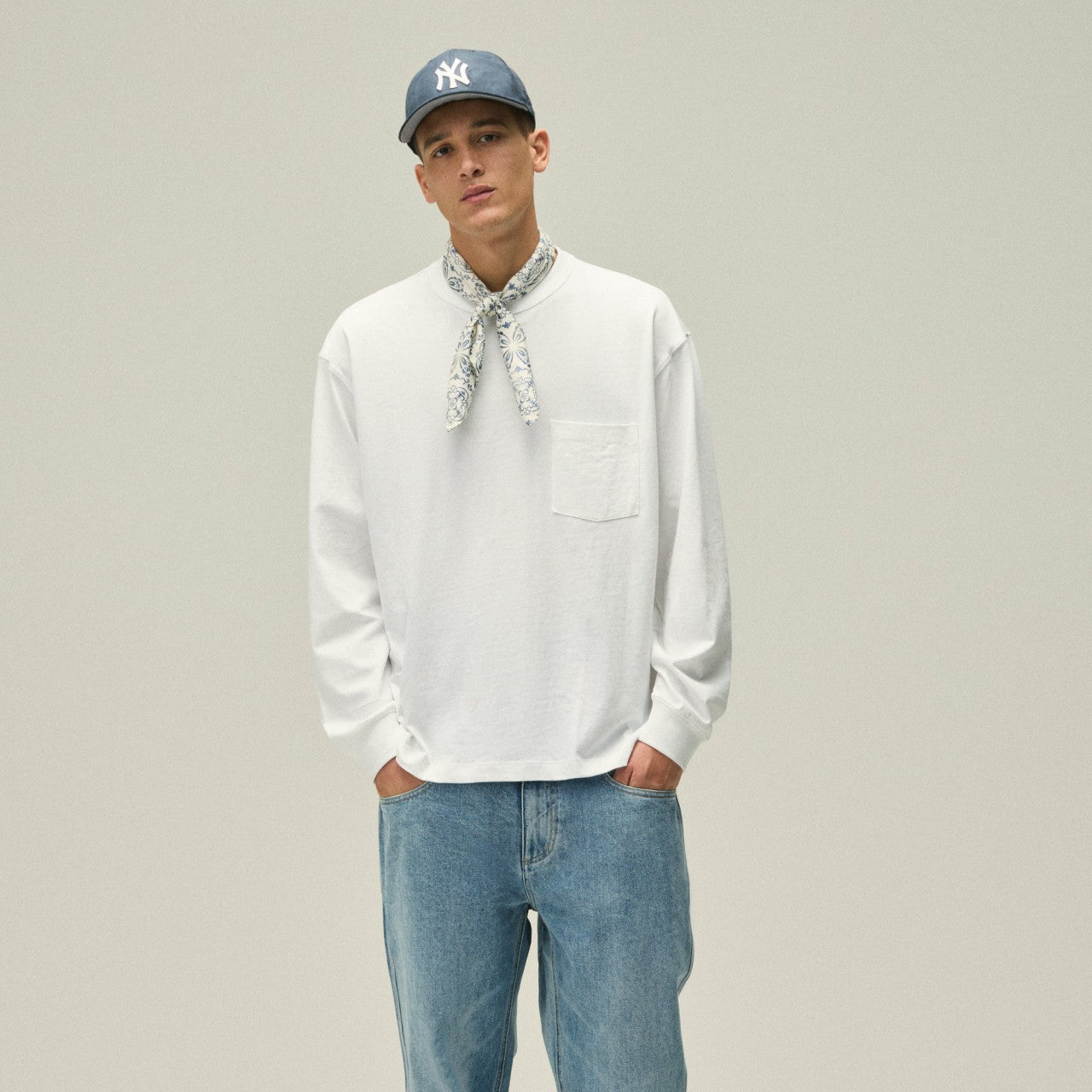 Men Kith Kith Long Sleeve Leonard Pocket Tee - White