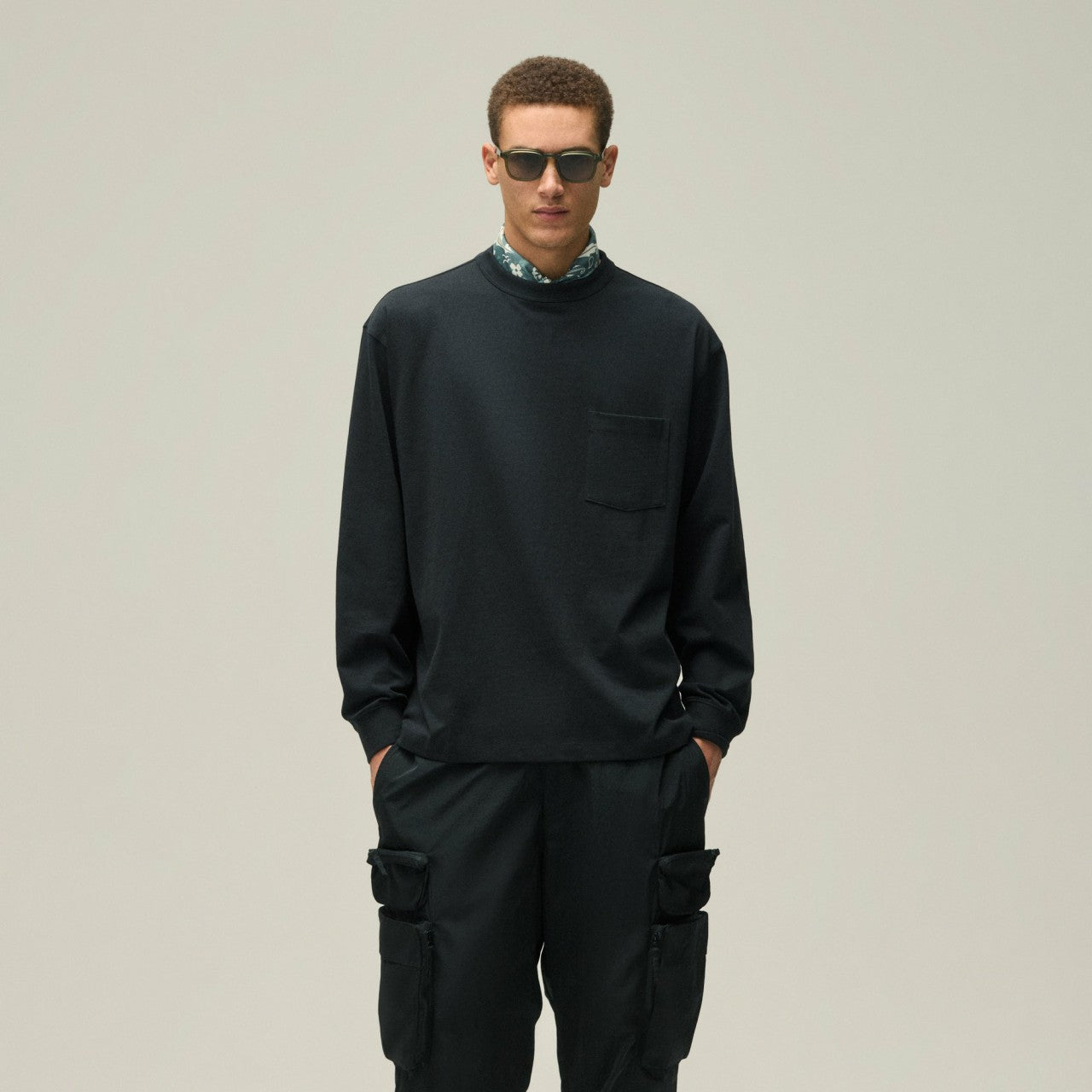Men Kith Kith Long Sleeve Leonard Pocket Tee - Black