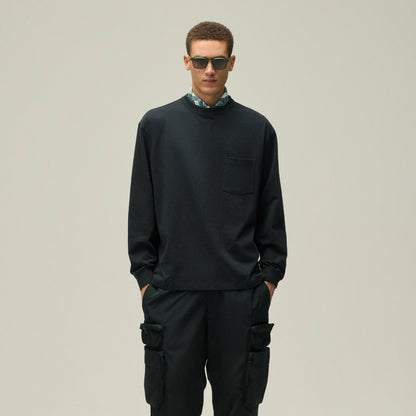 Men Kith Kith Long Sleeve Leonard Pocket Tee - Black
