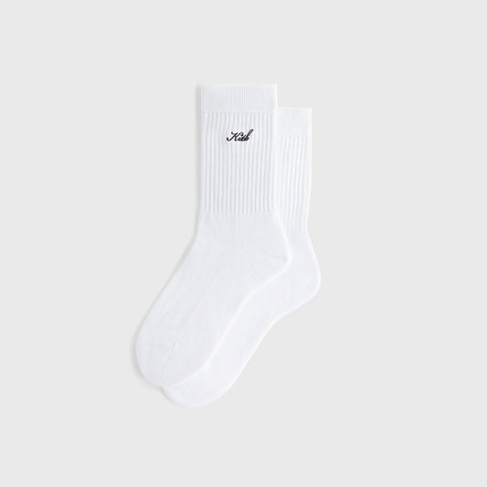 Women Kith Kith Women Script Classic Crew Socks - White