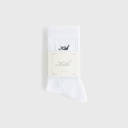 Women Kith Kith Women Script Classic Crew Socks - White