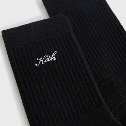 Women Kith Kith Women Script Classic Crew Socks - Black