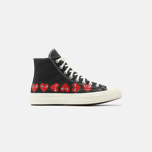 Men Kith Comme Des Garçons Play x Converse Multi Heart High Top - Black / Red