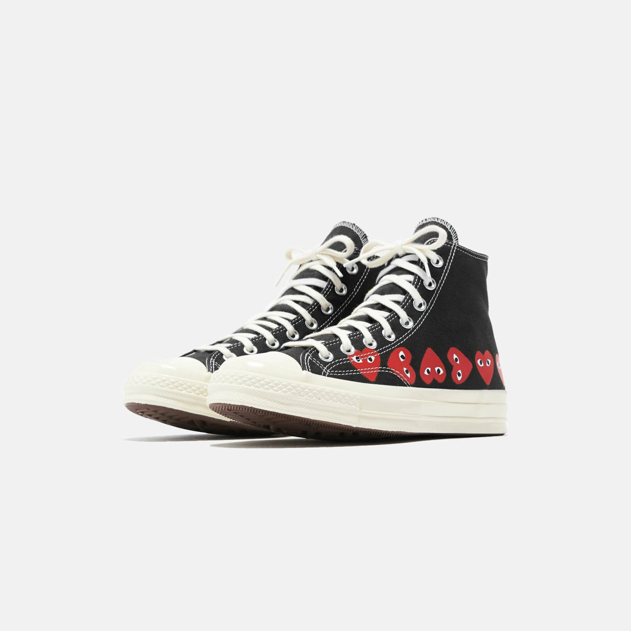 Men Kith Comme Des Garçons Play x Converse Multi Heart High Top - Black / Red