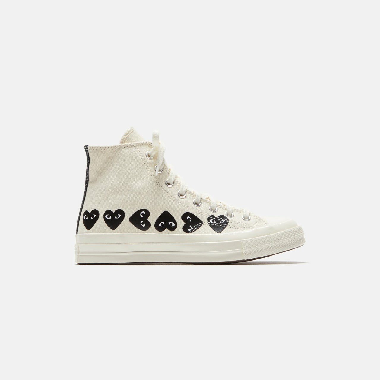 Men Kith Comme Des Garçons Play x Converse Multi Heart High Top - Beige / Black