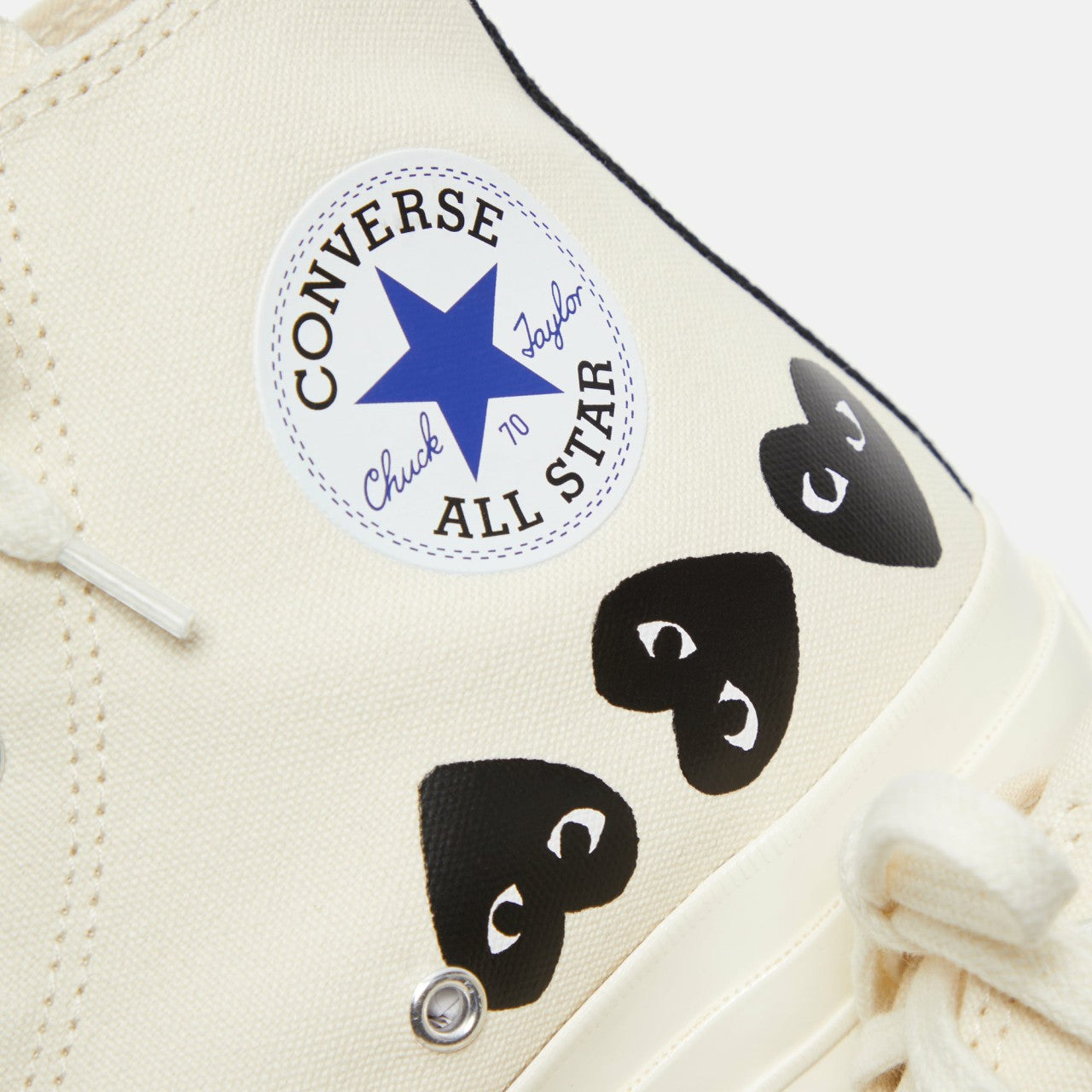 Men Kith Comme Des Garçons Play x Converse Multi Heart High Top - Beige / Black