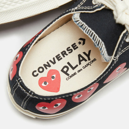 Men Kith Comme Des Garçons Play x Converse Multi Heart Low Top - Black / Red