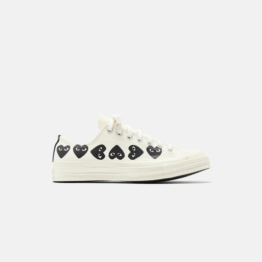 Men Kith Comme Des Garçons Play x Converse Multi Heart Low Top - Beige / Black