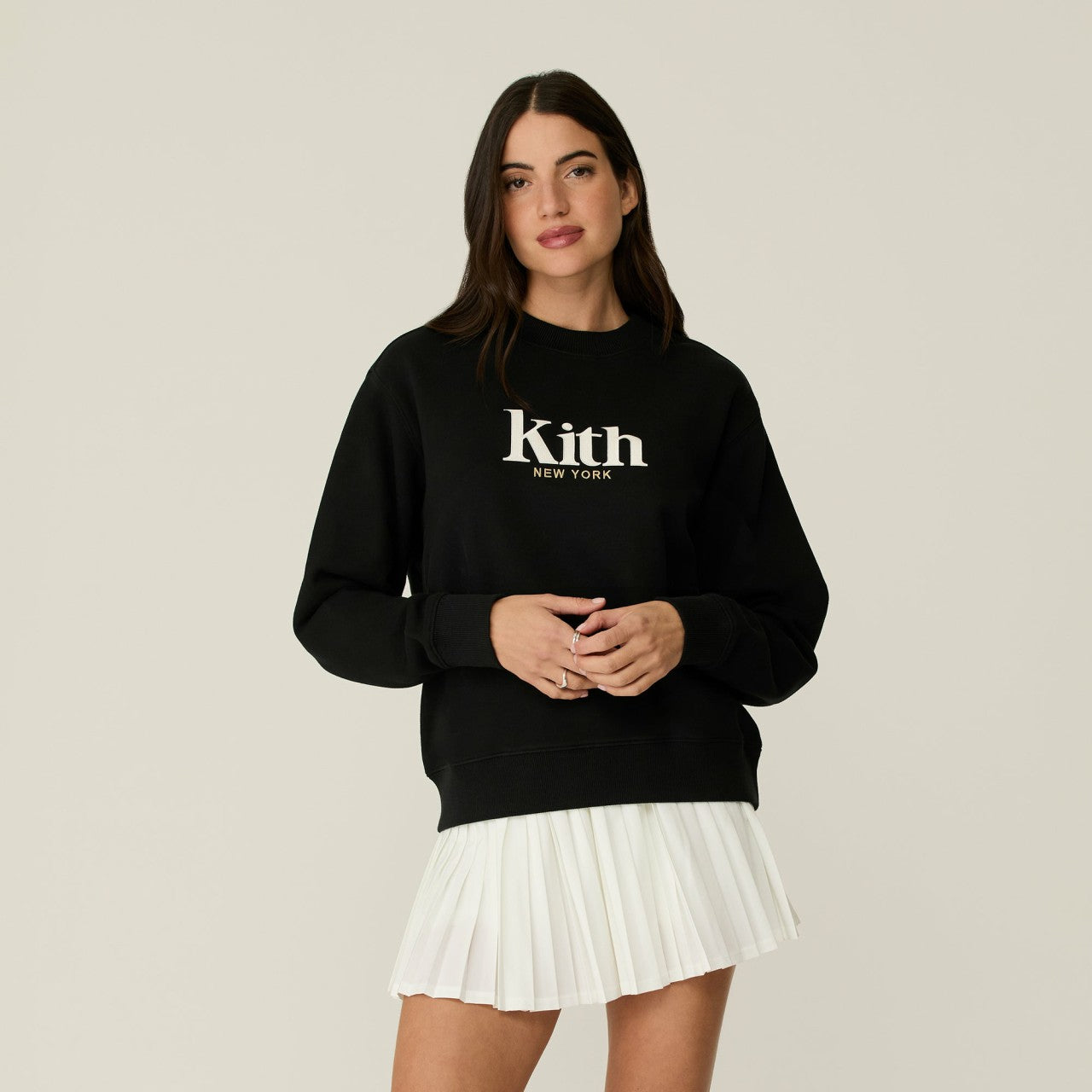 Women Kith Kith Women Asher New York Crewneck - Black