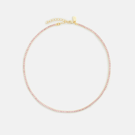 Women Kith Crystal Haze Mini Serena Necklace - Pink