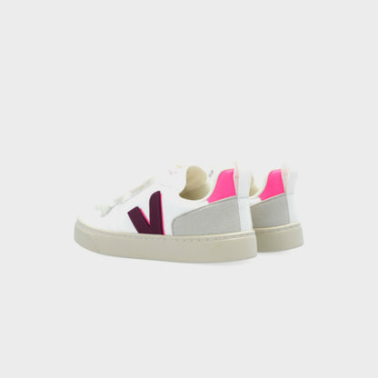 Kids Kith Veja PS V-10 - White / Magenta Sari