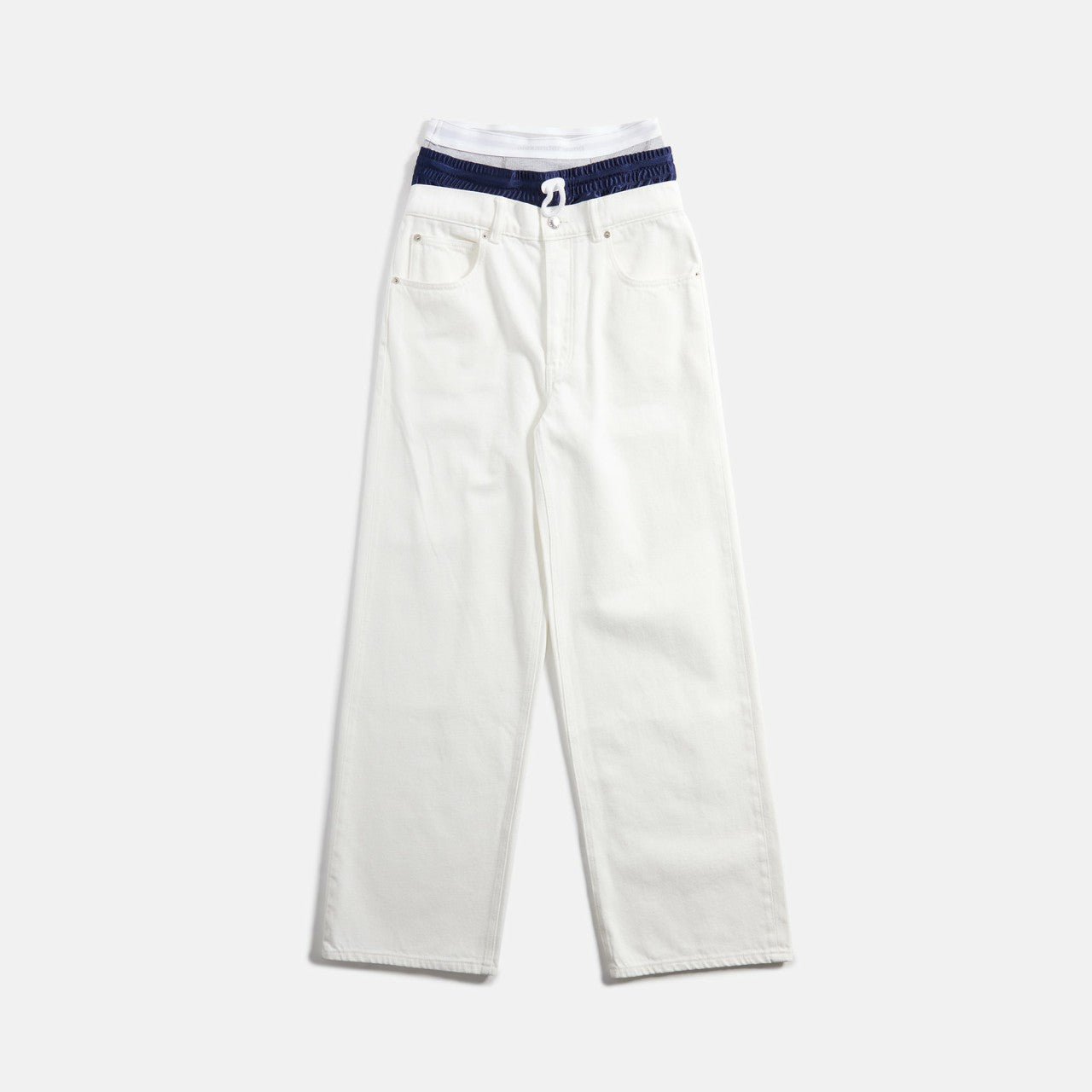 Women Kith T by Alexander Wang Pre-Styled Tri-Layer 5 Pocket Jean - White