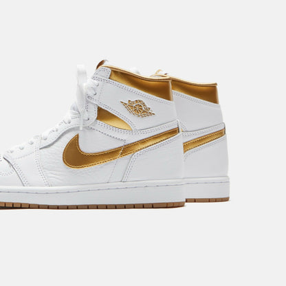 Women Kith Jordan WMNS Air Jordan 1 High OG - White / Metallic Gold / Gum Light B