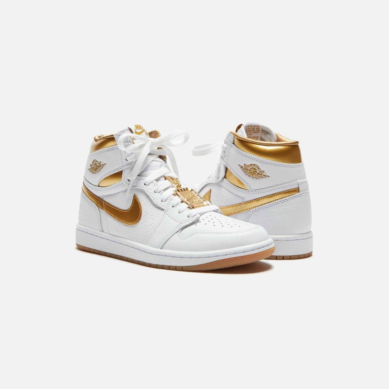 Women Kith Jordan WMNS Air Jordan 1 High OG - White / Metallic Gold / Gum Light B