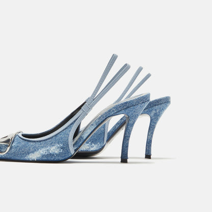 Women Kith Diesel D-Venus Slingback - Bleach Treated Denim