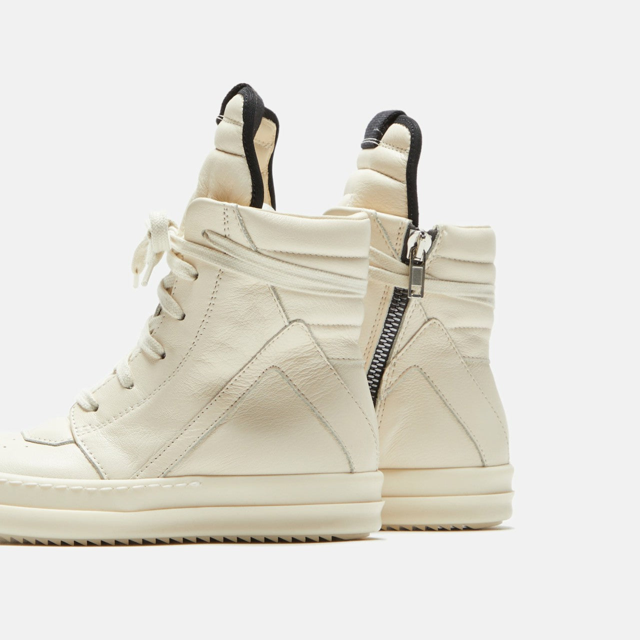 Men|Women|Kids Kith Rick Owens Kids Geobasket - Milk / Milk / Milk Scarpe in Pelle