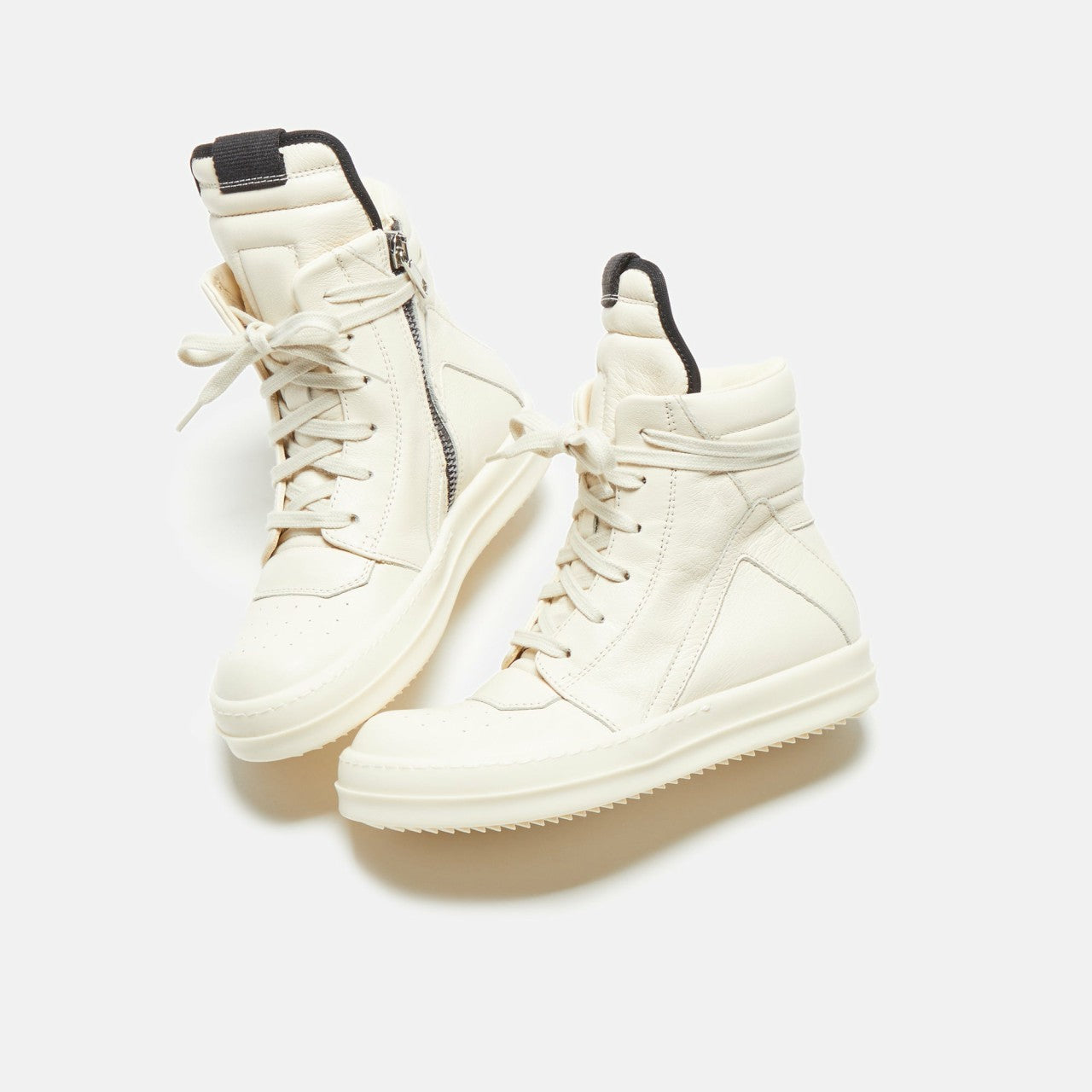 Men|Women|Kids Kith Rick Owens Kids Geobasket - Milk / Milk / Milk Scarpe in Pelle