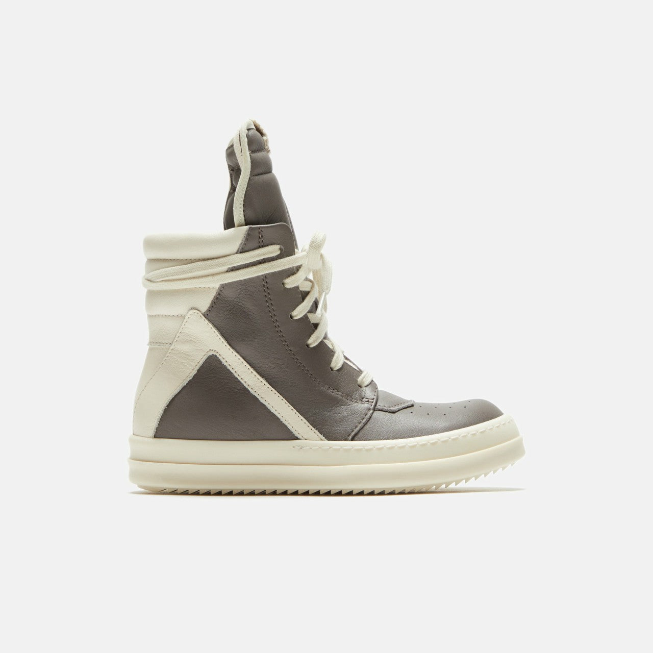 Men|Women|Kids Kith Rick Owens Kids Geobasket - Dust / Milk / Milk Scarpe in Pelle