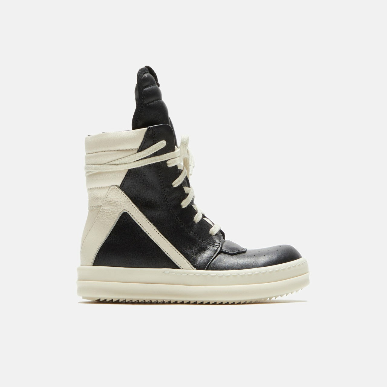Men|Women|Kids Kith Rick Owens Kids Geobasket - Black / Milk / Milk Scarpe in Pelle