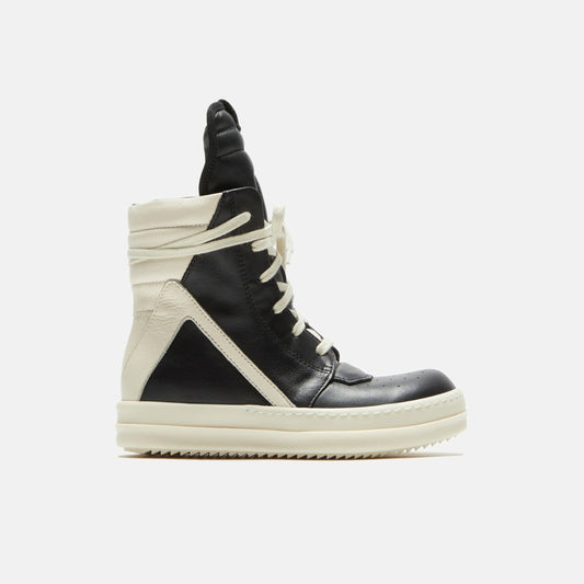 Men|Women|Kids Kith Rick Owens Kids Geobasket - Black / Milk / Milk Scarpe in Pelle