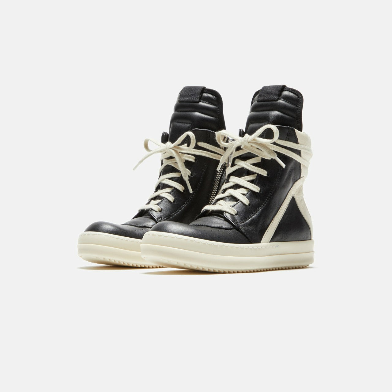 Men|Women|Kids Kith Rick Owens Kids Geobasket - Black / Milk / Milk Scarpe in Pelle