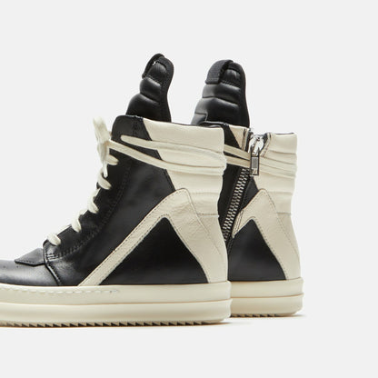 Men|Women|Kids Kith Rick Owens Kids Geobasket - Black / Milk / Milk Scarpe in Pelle