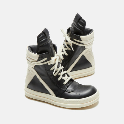Men|Women|Kids Kith Rick Owens Kids Geobasket - Black / Milk / Milk Scarpe in Pelle