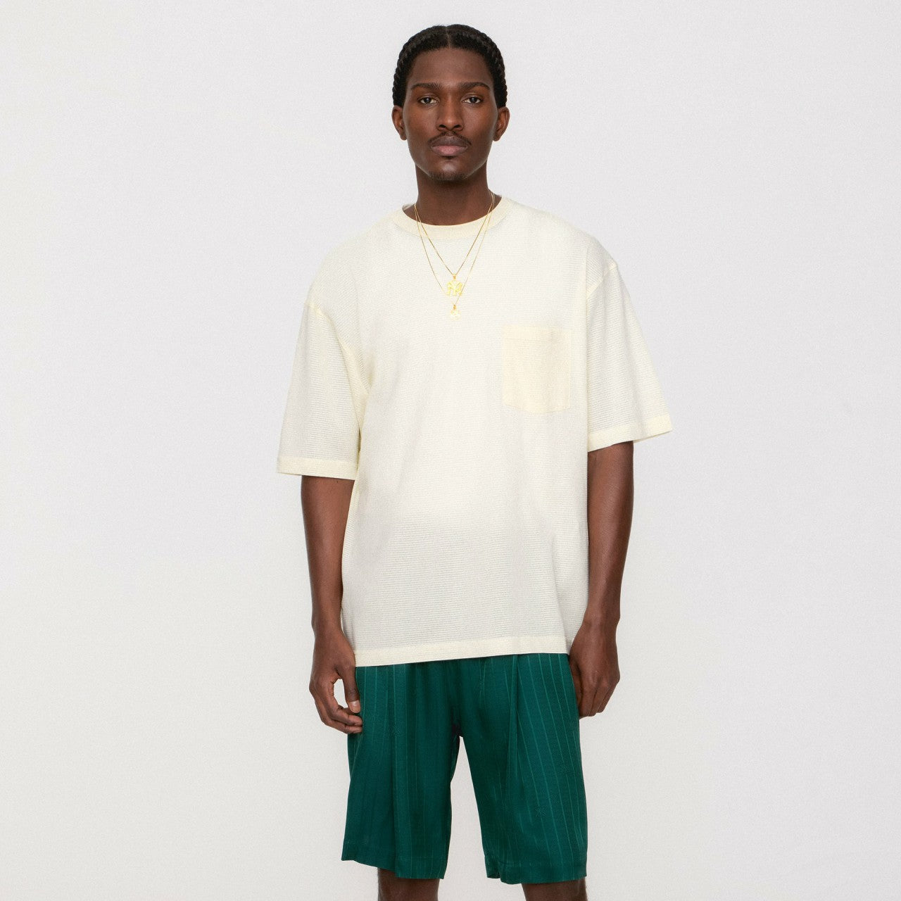 Men Kith Kith Pointelle Mesh Leonard Pocket Tee - Sandrift