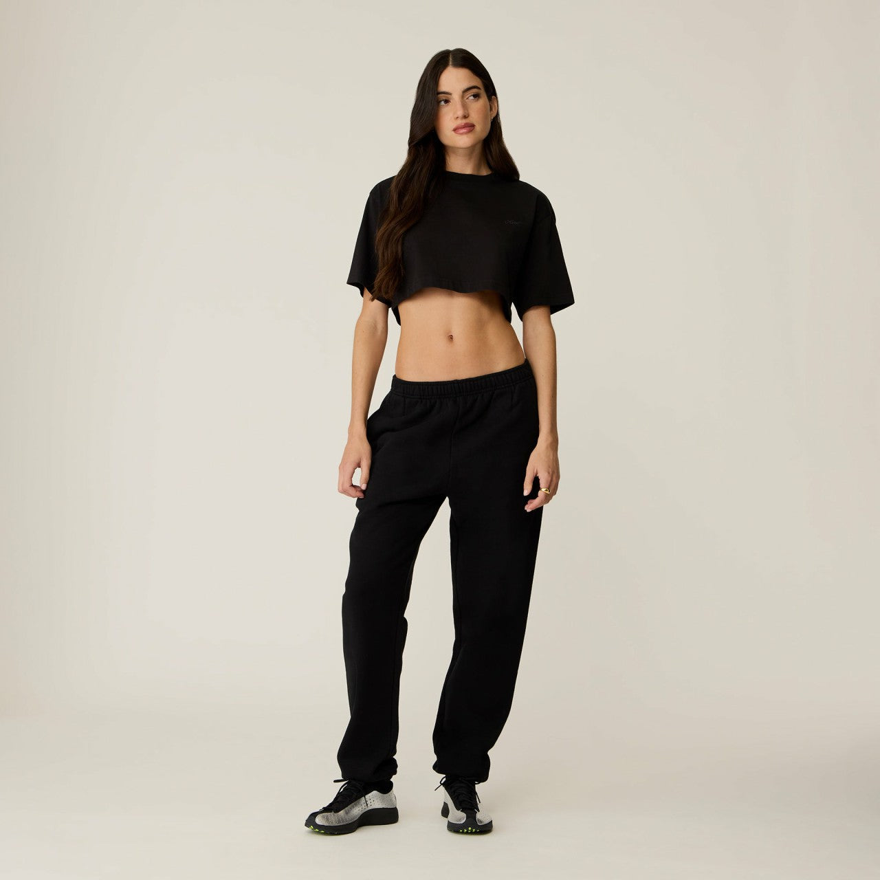Women Kith Kith Women Fei Cropped Tee - Black