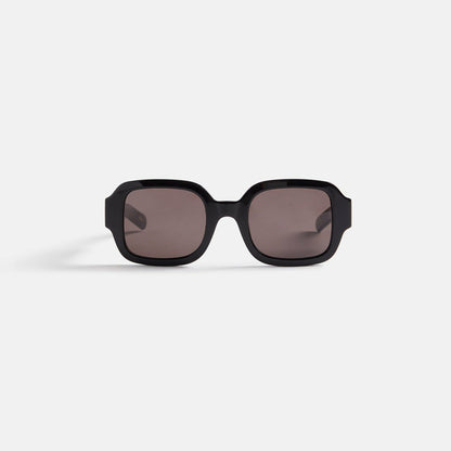 Men Kith Flatlist Tishkoff Sunglasses - Solid Black / Solid Black Lens