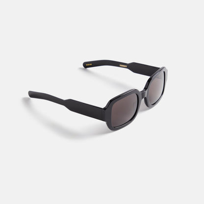 Men Kith Flatlist Tishkoff Sunglasses - Solid Black / Solid Black Lens