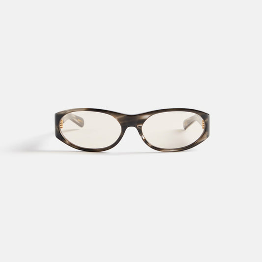 Men Kith Flatlist Eddie Kyu Sunglasses - Clear Grey / Transparent Grey Lens