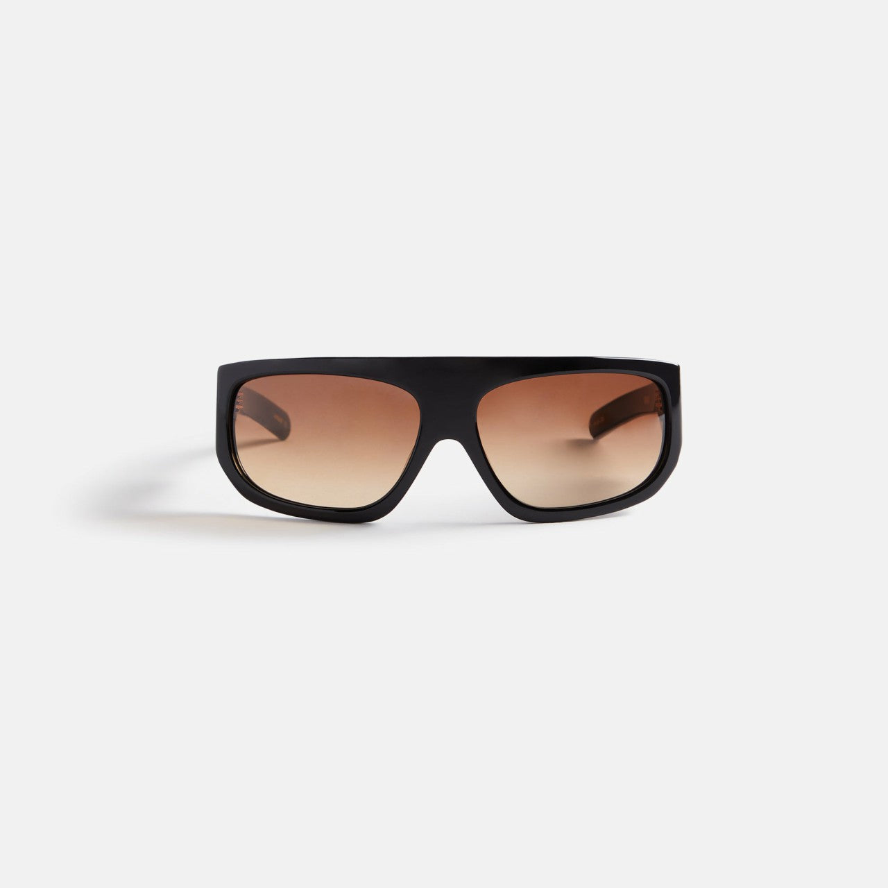 Men Kith Flatlist Farah Sunglasses - Solid Black / Brown Gradient Lens
