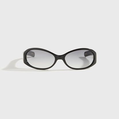 Men Kith Flatlist Opel Sunglasses - Solid Black / Solid Black Lens